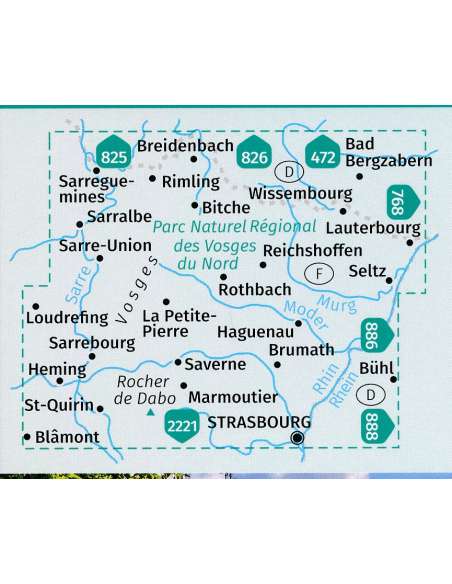 KK 2220 Elsass -  Vogesen Nord - Elzász - Észak-Vogézek turistatérkép