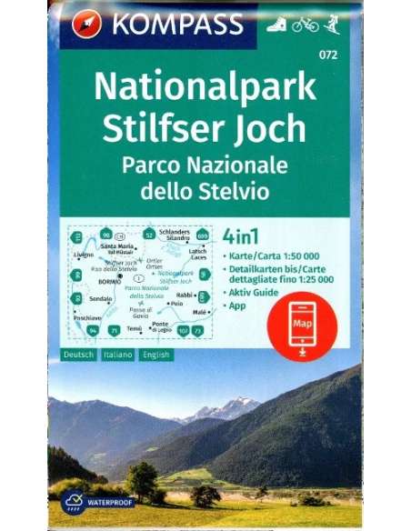 KK 072 Nationalpark Stilfster Joch - PN dello Stelvio túra-, sí- és kerékpáros térkép 2023