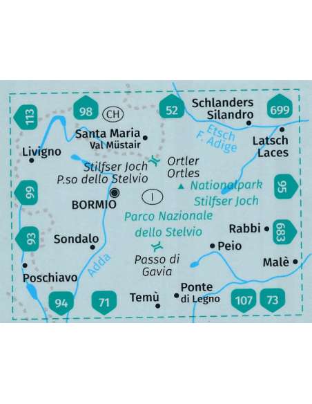 KK 072 Nationalpark Stilfster Joch - PN dello Stelvio túra-, sí- és kerékpáros térkép 2023