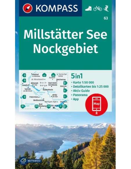 KK 63 Millstatter See - Nockgebeit turistatérkép - matt laminált