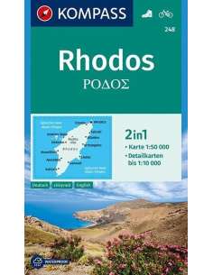 KK 248 Rhodos - Rodosz turistatérkép - matt laminált