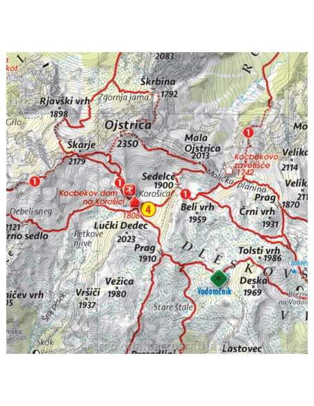 Kamnisko - Savinjske Alpe - Kamniki-Alpok - Steiner-Alpok turistatérkép