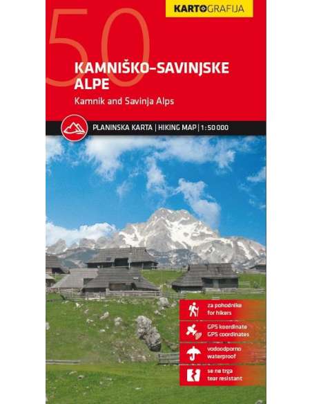 Kamnisko - Savinjske Alpe - Kamniki-Alpok - Steiner-Alpok turistatérkép