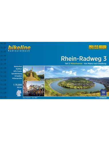 Rhein-Radweg 3. - Rajna 3 kerékpáros atlasz - Mittelrheintal - Von Mainz nach Duisburg