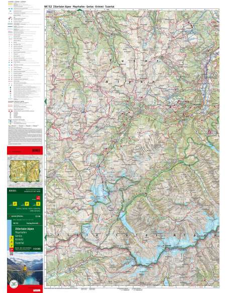 Wk 152 Zillertaler Alpen - Mayrhofen - Gerlos - Krimml - Tuxertal túratérkép