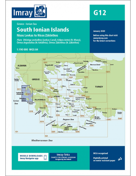 G12 South Ionian Islands - Dél-Jón-szigetek hajózási térképe