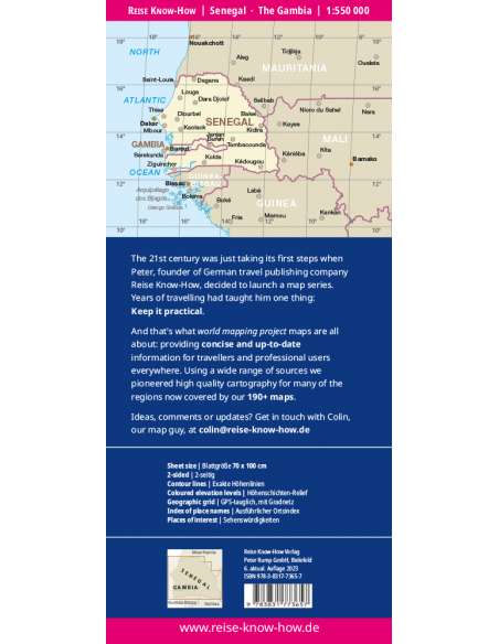 Senegal - Gambia - Szenegál - Gambia térkép - 2023