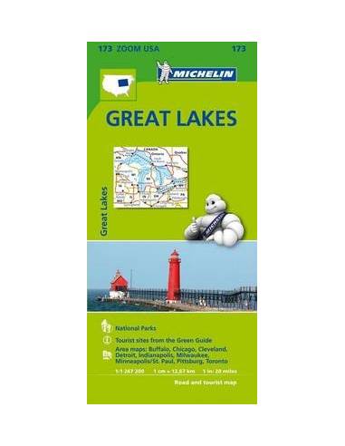 MN 173 ZOOM USA Great Lakes - Nagy-tavak térkép...