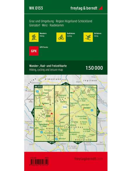 WK 0133 Graz und Umgebung - Region Hügelland-Schöcklland - Gleisdorf - Weiz - Raabklamm túratérkép