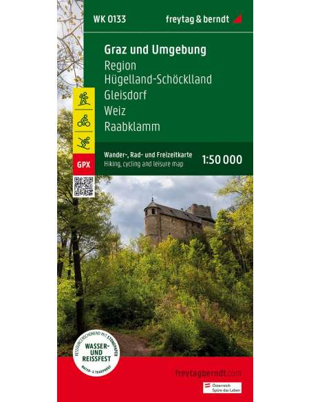 WK 0133 Graz und Umgebung - Region Hügelland-Schöcklland - Gleisdorf - Weiz - Raabklamm túratérkép