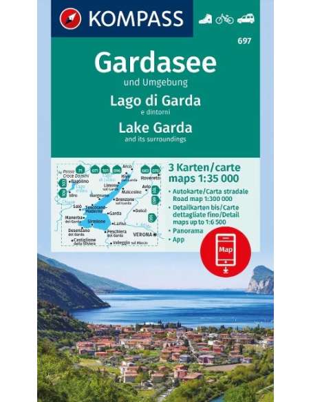 KK 697 Gardasee und Umgebung - Garda-tó és környéke 3 részes turistatérkép