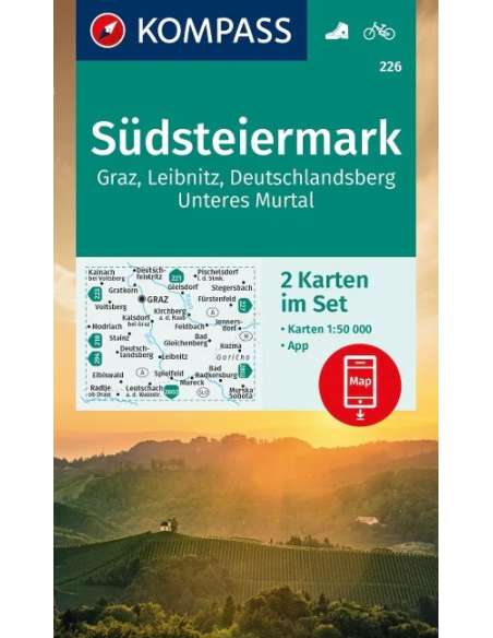 KK 226 Südsteiermark - Graz - Leibnitz - Deutschlandsberg - Unteres Murtal 2 részes turistatérkép