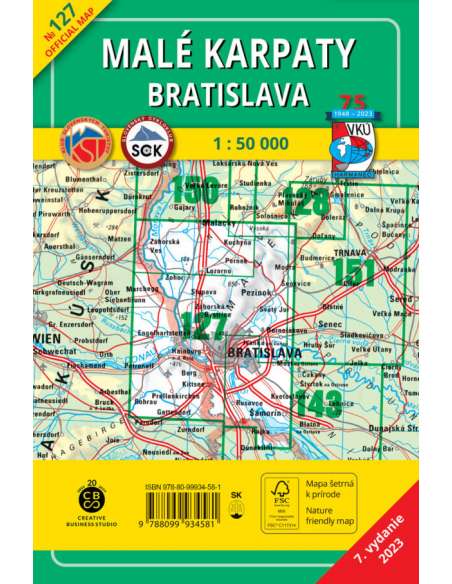 TM 127 Kis-Kárpátok - Pozsony környéke turistatérkép - Malé Karpaty - Bratislava