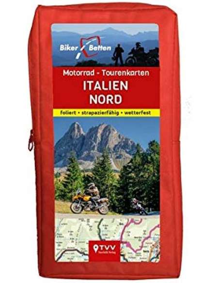 Italien Nord - Észak-Olaszország motoros térkép-szet 6 lap LAMINÁLT - Biker Betten