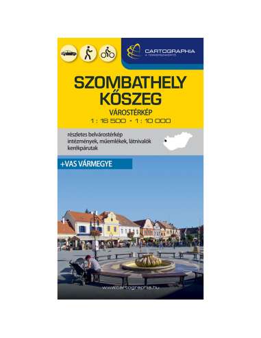 Szombathely, Kőszeg várostérkép - Vas vármegye...