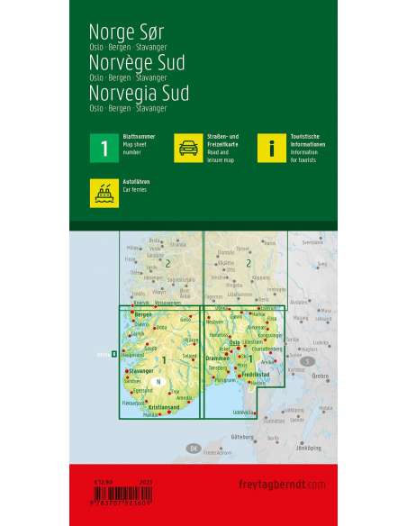 Norway South - Norvégia 1: Dél-Norvégia - Oslo - Bergen - Stavanger térkép