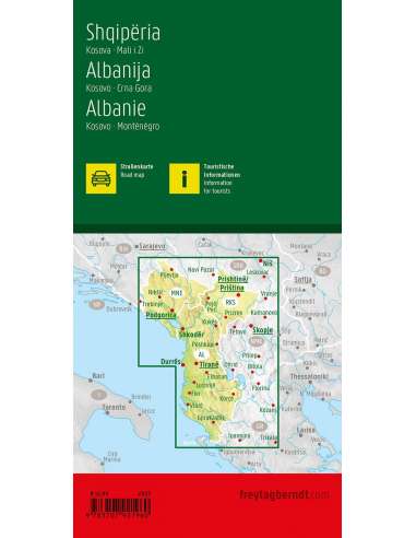 Albánia - Koszovó - Montenegró autótérkép 2026