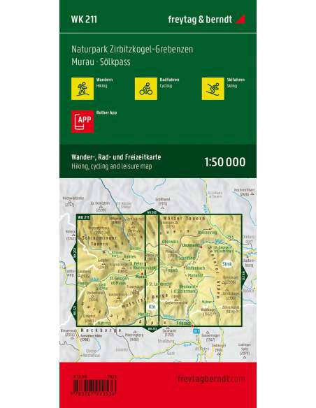 WK 211 Naturpark Zirbitzkogel-Grebenzen - Murau - Sölkpass túratérkép