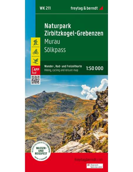 WK 211 Naturpark Zirbitzkogel-Grebenzen - Murau - Sölkpass túratérkép