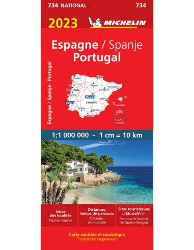 MN 734 Spain & Portugal 2023 - Spanyolország - Portugália térkép - 2023