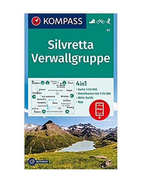 KK 41 Silvretta - Verwallgruppe turistatérkép - matt laminált