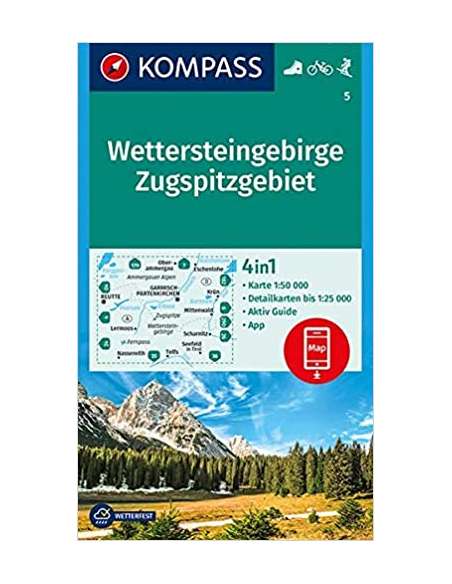 KK 5 Wettersteingebirge - Zugspitzgebiet turistatérkép - matt laminált