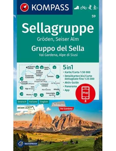 KK 59 Sellagruppe - Gröden - Seiser Alm turistatérkép