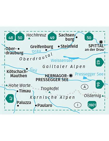 KK 60 Gailtaler Alpen - Karnische Alpen - Oberdrautal turistatérkép, matt laminált