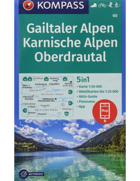 KK 60 Gailtaler Alpen - Karnische Alpen - Oberdrautal turistatérkép, matt laminált