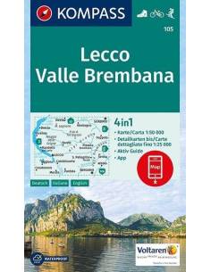 KK 105  Lecco - Valle Brembana - Alpi Orobie turistatérkép