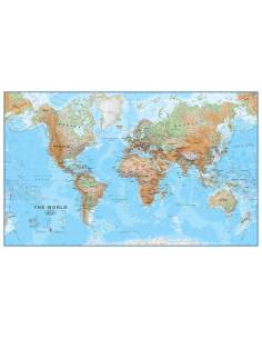 World physical - domborzati laminált világtérkép...