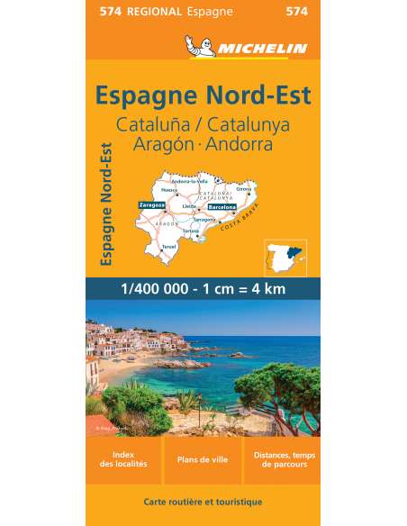 MN 574 Espana Noreste - Aragon - Cataluna -Andorra - Északkelet-Spanyolország térkép