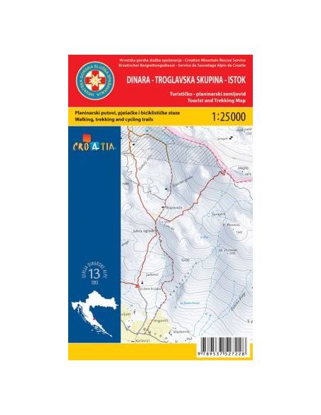 HG-DA 14 Dinara - Troglavska Skupina - Zapad turistatérkép (nyugat)