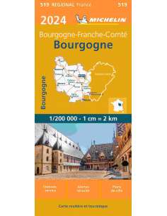MN 519 Bourgogne - Burgundy - Burgundia térkép