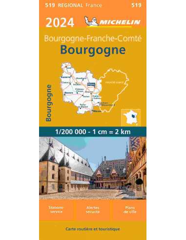 MN 519 Bourgogne - Burgundy - Burgundia térkép