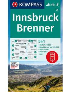 KK 36 Innsbruck - Brenner túra-, kerékpáros- és sítérkép...