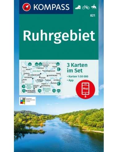 KK 821 Ruhrgebiet túra- és kerékpáros térkép (3...