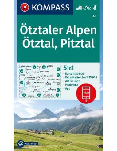 KK 43 Ötztaler Alpen, Ötztal, Pitztal túra-,...