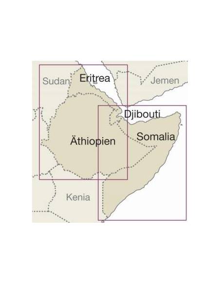 RKH Ethiopien, Somalia, Eritrea, Dschibuti - Etiópia, Szomália, Eritrea, Dzsibuti térkép