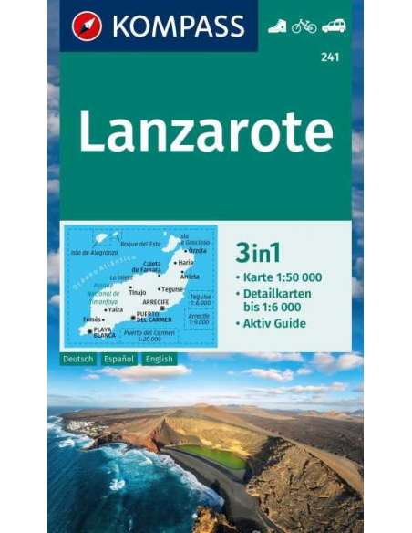 KK 241 Lanzarote túra- kerékpáros és szabadidő térkép 2025
