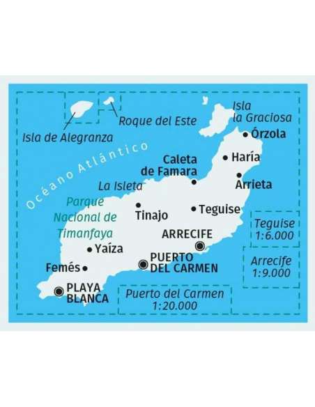 KK 241 Lanzarote túra- kerékpáros és szabadidő térkép 2025