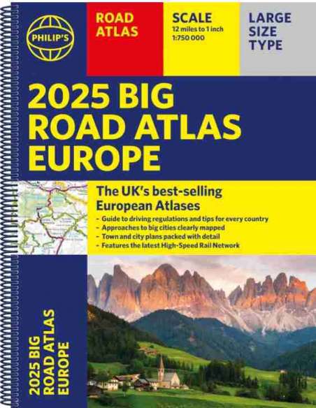 Big Road Atlas Europe 2025 - Európa A3-as méretű atlasz
