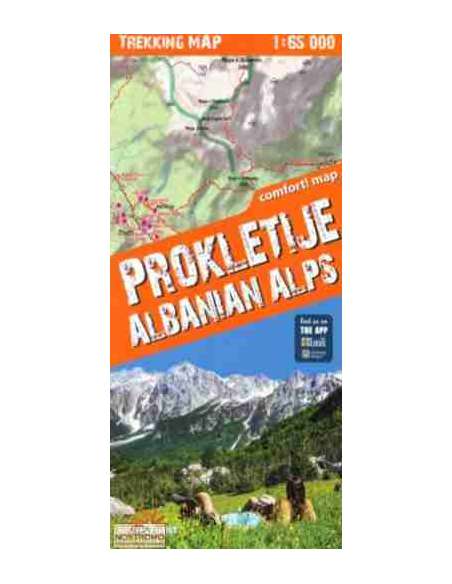 Prokletije Albanian Alps trekking comfort! map - Albán Alpok turistatérkép