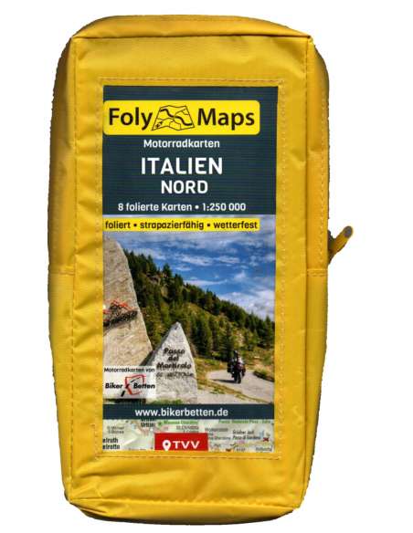 Italien nord - Észak-Olaszország motoros térkép-szet 8 lap LAMINÁLT - Biker Betten