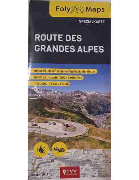 Routes des Grandes Alpes - a Francia-Alpok hágóin motoros térkép - laminált  - Biker Betten
