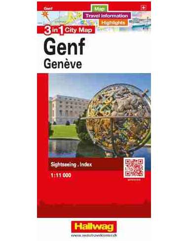 Geneva 3 in 1 city map - Genf várostérkép -...