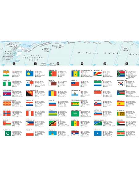 Collins World Wall Map laminated - Világ politikai falitérkép - laminált 95x70 cm
