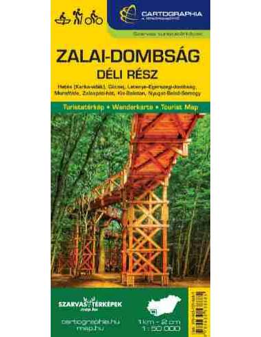 Zalai-dombság déli rész turistatérkép