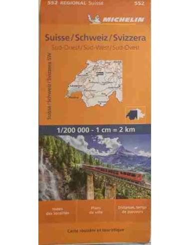 MN 552 Svájc dél-nyugat térkép - Schweiz Süd-West