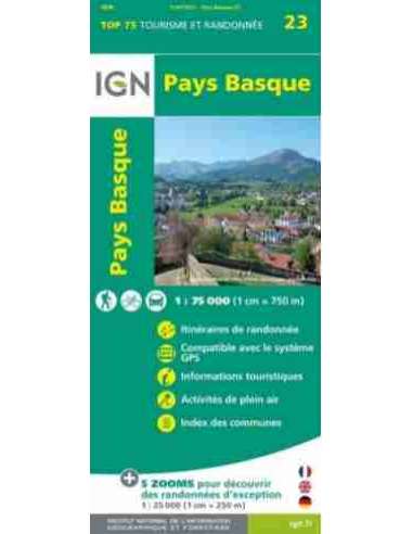 23 Pays Basque Top 75 - Baszkföld térkép